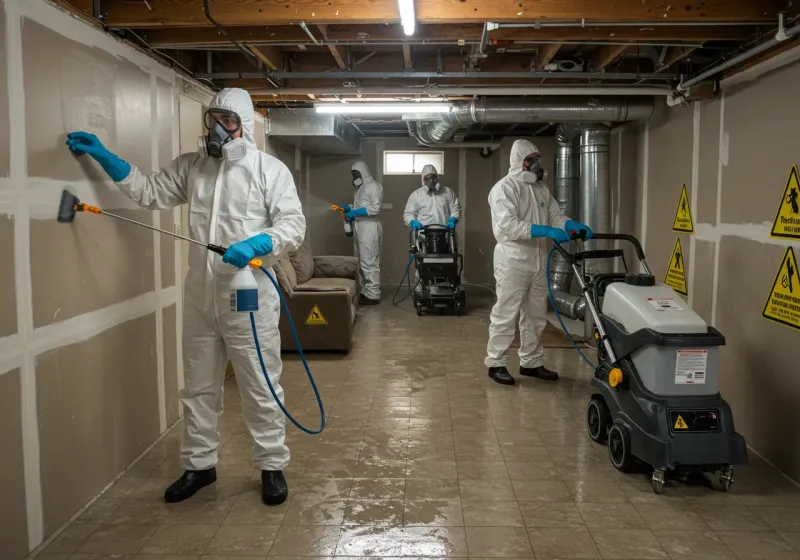 Basement Moisture Removal and Structural Drying process in Pittsboro, NC